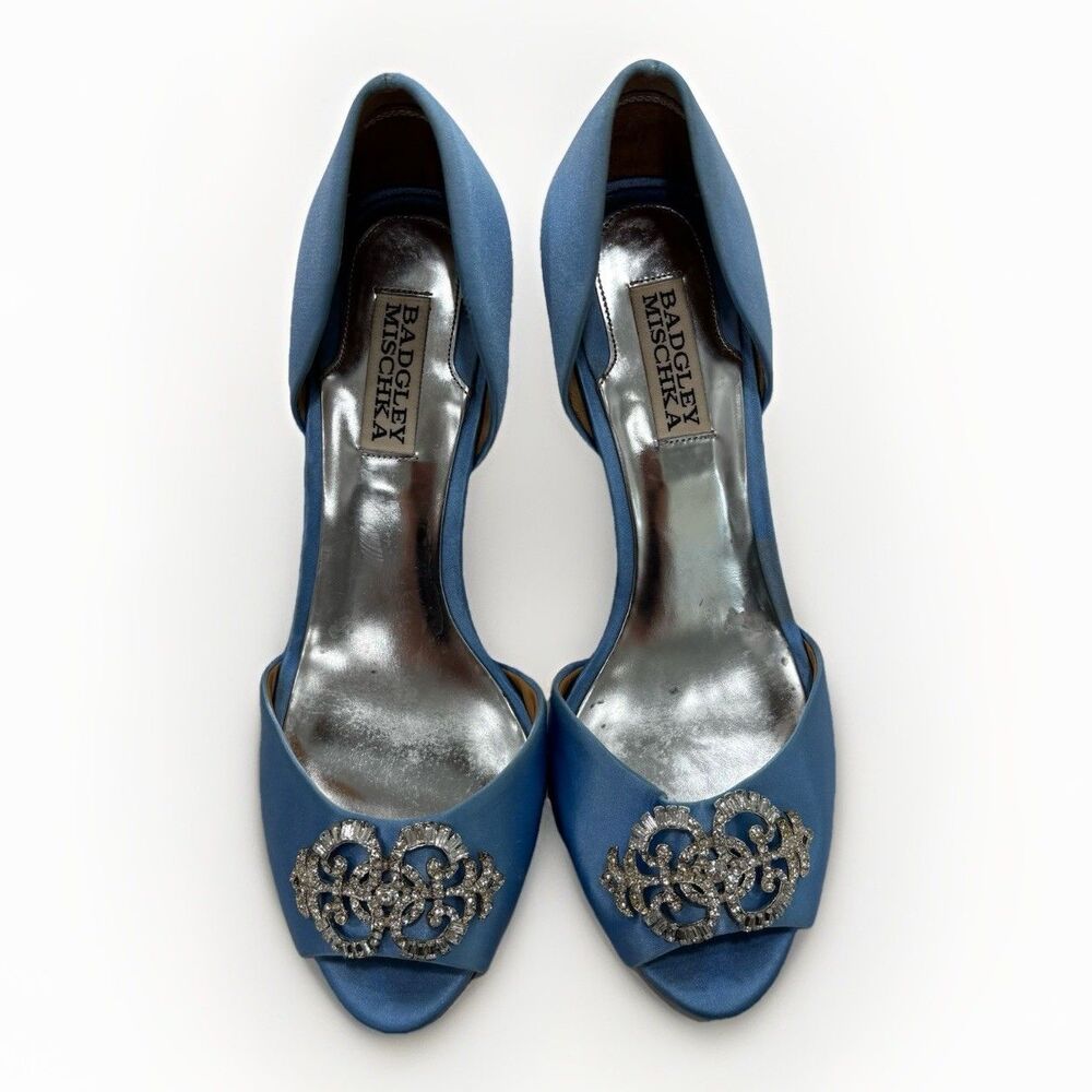 Badgley Mischka Heels Womens Size 8.5 Light Blue Salsa Vansat Formal Wear
